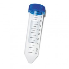 Test tubes are calibrated to a centrifuge with a blue stopper